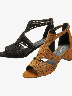 Sandales à brides découpes tendance et talon bottier confortable