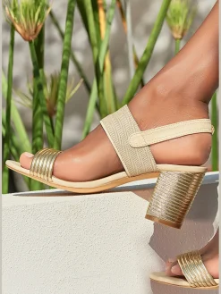 Sandales à brides talon bottier confortable d'env. 7 cm