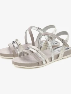 Sandales brides raffinées avec empiècements métalliques