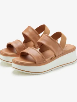 Sandales compensées brides élastiques pour un confort optimal