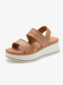 Sandales compensées brides élastiques pour un confort optimal