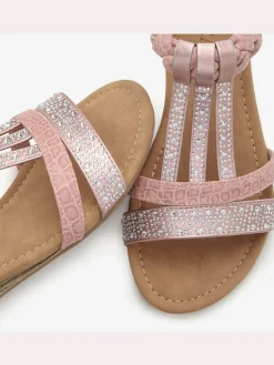 Sandales d'été avec petites pierres brillantes tendance