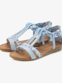 Sandales superbes éléments décoratifs, brides raffinées et petites pierres brillantes fantaisie brillantes