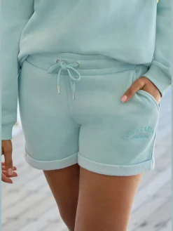 Short décontracté short en coton molletonné avec logo brodé