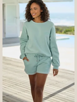 Short décontracté short en coton molletonné avec logo brodé
