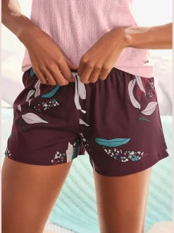 Short de pyjama élégant short de nuit avec motif sur toute la surface