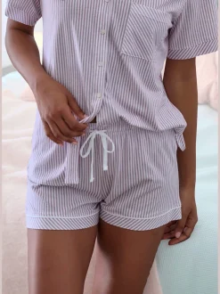 Short de pyjama short de nuit s.oliver avec détails contrastés