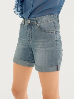 Short en jean coupe droite