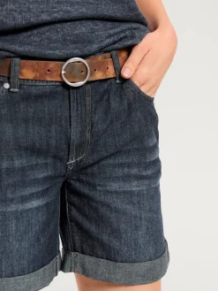 Short en jean coupe droite