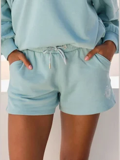 Short en matière sweat short sweat avec ruban à coulisse élastique