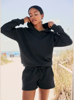 Short en matière sweat short d'intérieur avec logo brodé