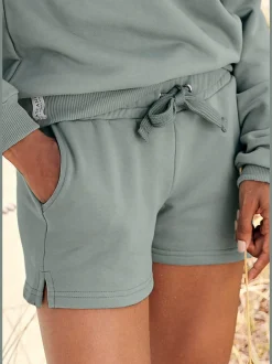 Short en matière sweat short d'intérieur avec logo brodé