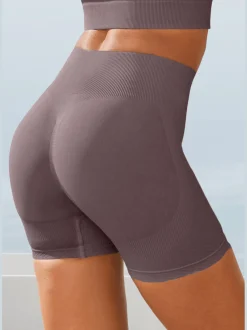Short technique short sans coutures avec structure côtelée et effet moulant
