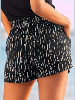 Short tissé ceinture élastique confortable
