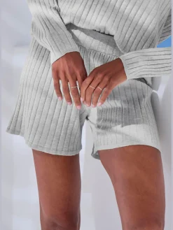 Shorts short en tricot côtelé