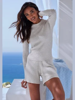 Shorts short en tricot côtelé