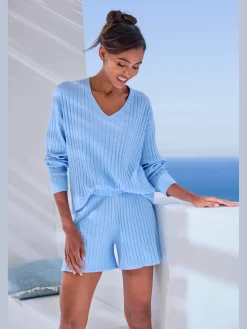 Shorts short en tricot côtelé