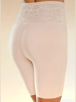 Slips modelants panty long féminin et modelant avec large ceinture en dentelle