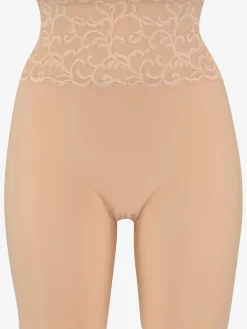 Slips modelants panty long féminin et modelant avec large ceinture en dentelle