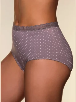 Slips slip taille haute avec joli bord en dentelle