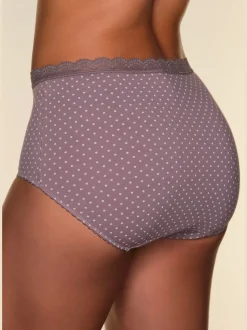 Slips slip taille haute avec joli bord en dentelle