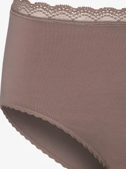 Slips slip taille haute avec joli bord en dentelle