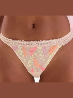 String fantaisie avec nœud décoratif fin au centre devant