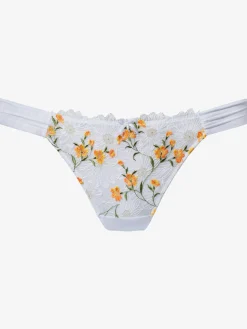 String féminin avec nœud décoratif fin et élégante perle au centre devant