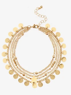 Superbe chaîne de cheville multi-rangées avec pendentifs