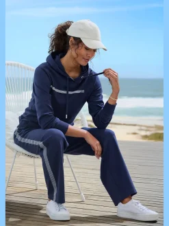 Sweat à capuche avec imprimé rayé