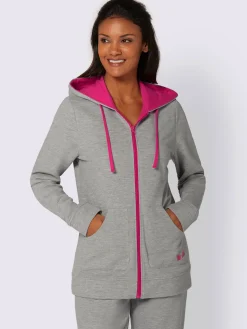 Sweat chiné détails contrastés avec capuche