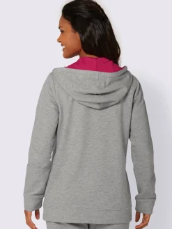 Sweat chiné détails contrastés avec capuche