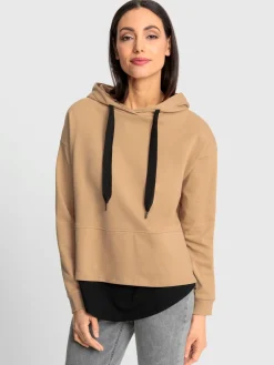 Sweatshirt à capuche aspect 2 en 1 tendance