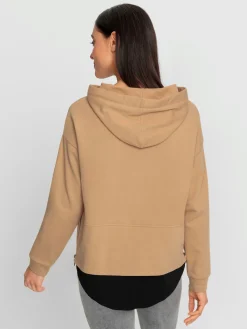 Sweatshirt à capuche aspect 2 en 1 tendance
