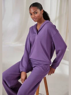 Sweatshirt à capuche avec encolure en v