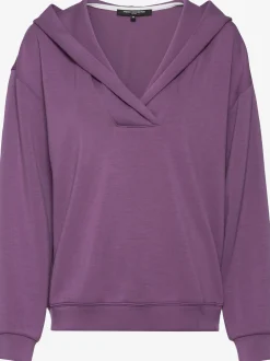 Sweatshirt à capuche avec encolure en v