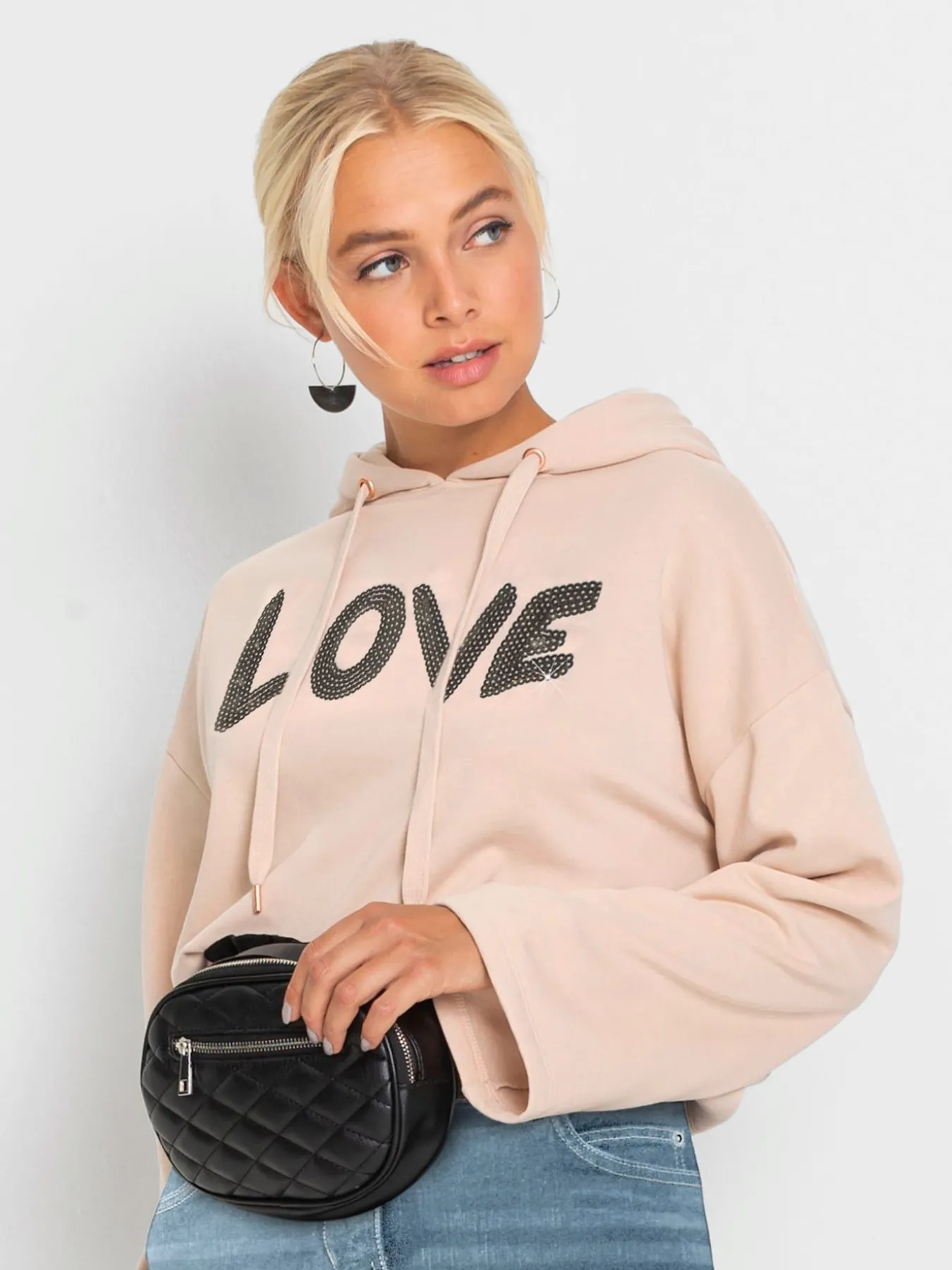 Sweatshirt à capuche coupe décontractée