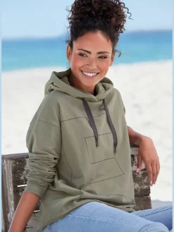 Sweatshirt à capuche logo imprimé devant
