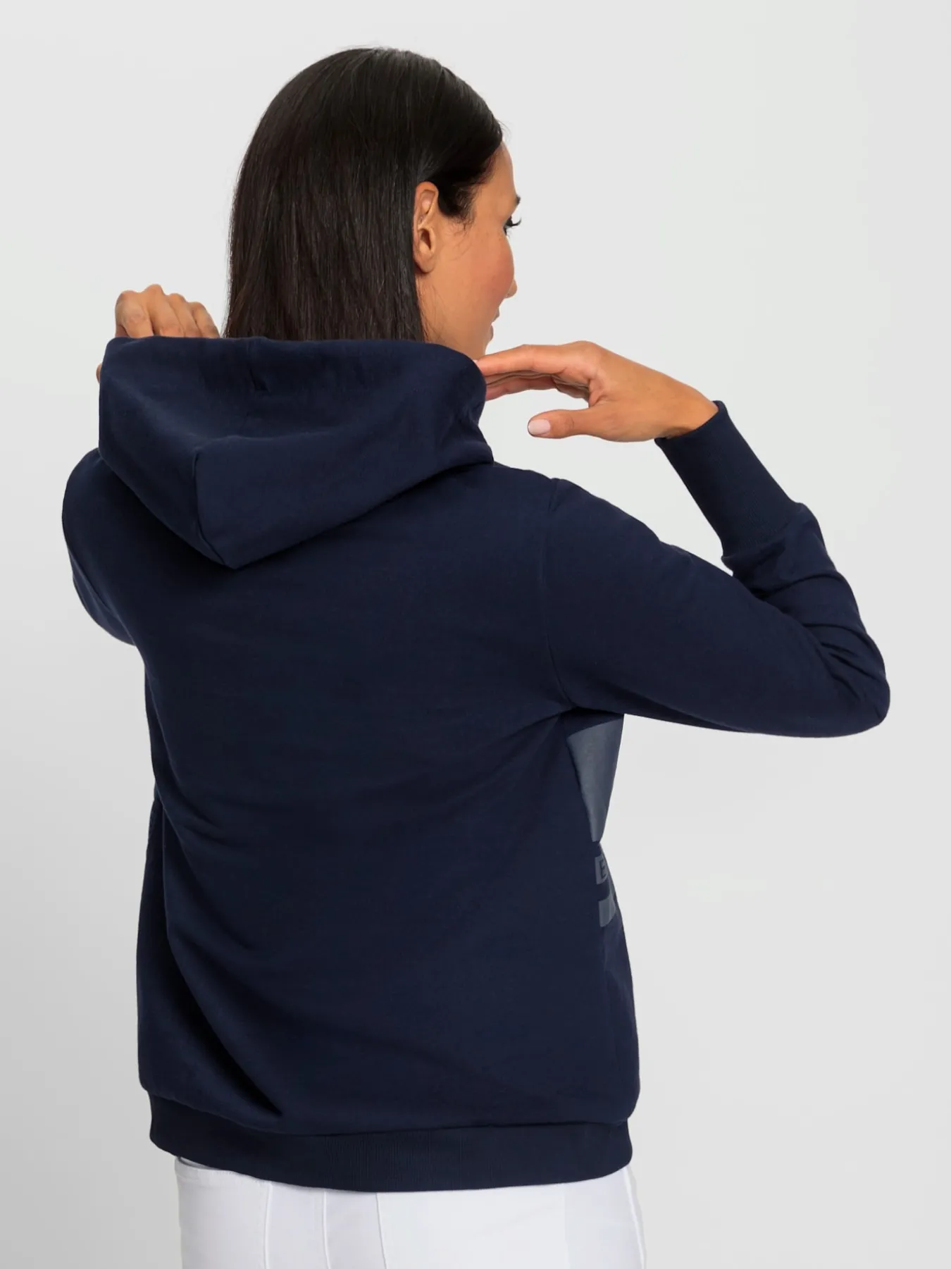 Sweatshirt à capuche motif imprimé avec pierres brillantes fantaisie