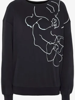 Sweatshirt à encolure ronde et imprimé floral