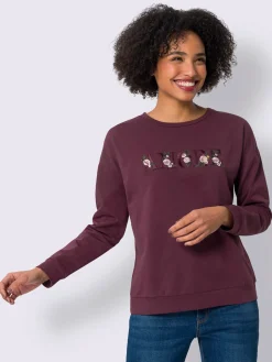 Sweatshirt broderie ton sur ton
