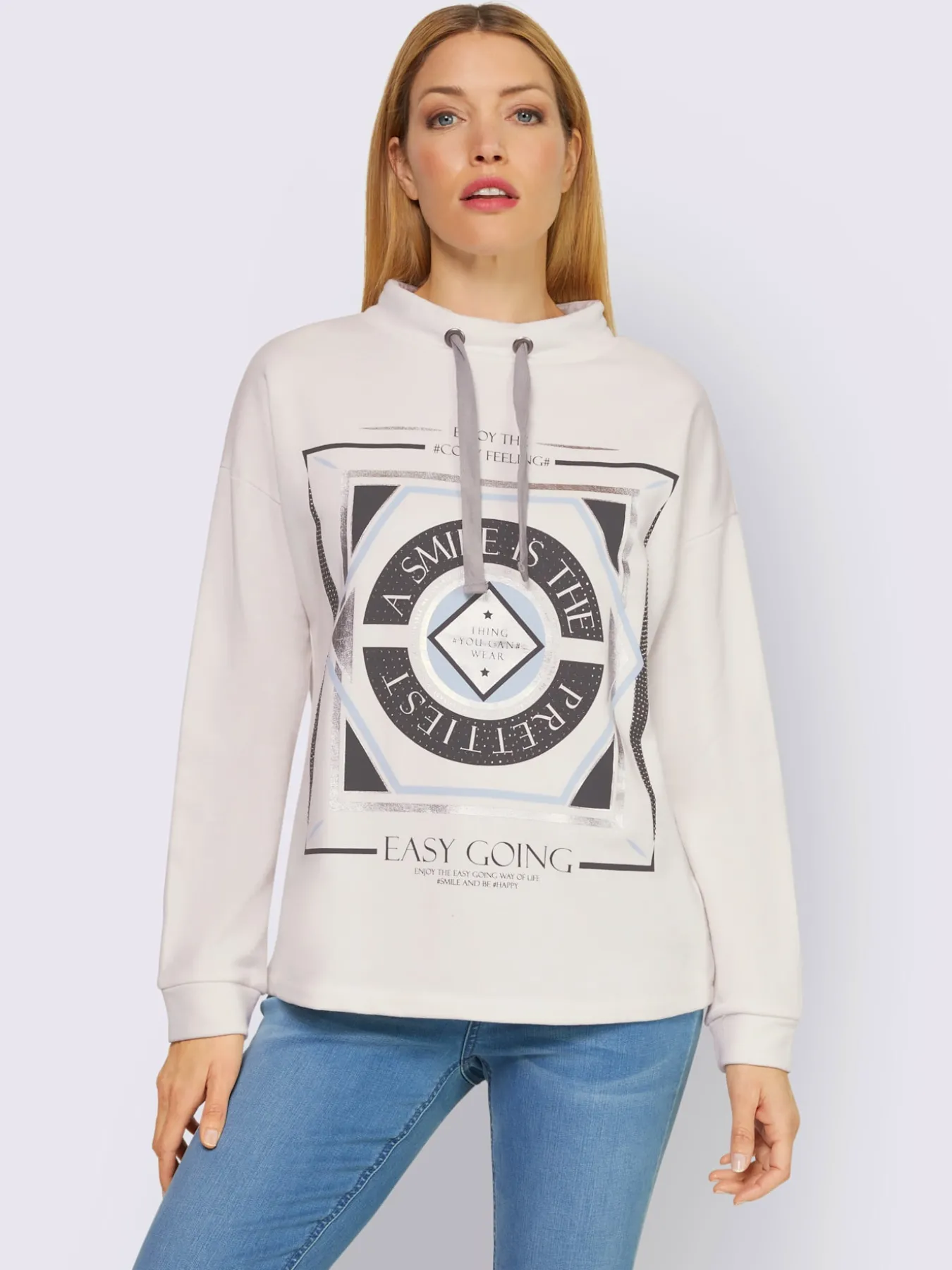 Sweatshirt col montant à coulisse