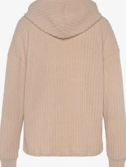 Sweatshirt côtelé à capuche