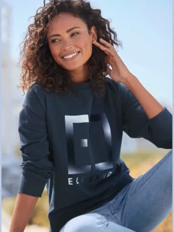 Sweat-shirt encolure ronde avec bords-côtes