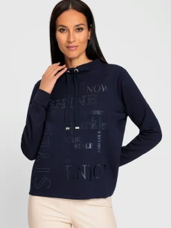 Sweatshirt imprimé avec pierres brillantes fantaisie