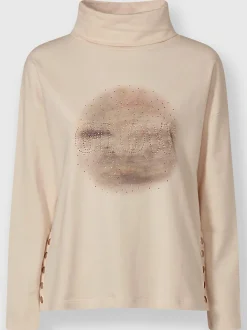 Sweatshirt imprimé avec pierres brillantes fantaisie