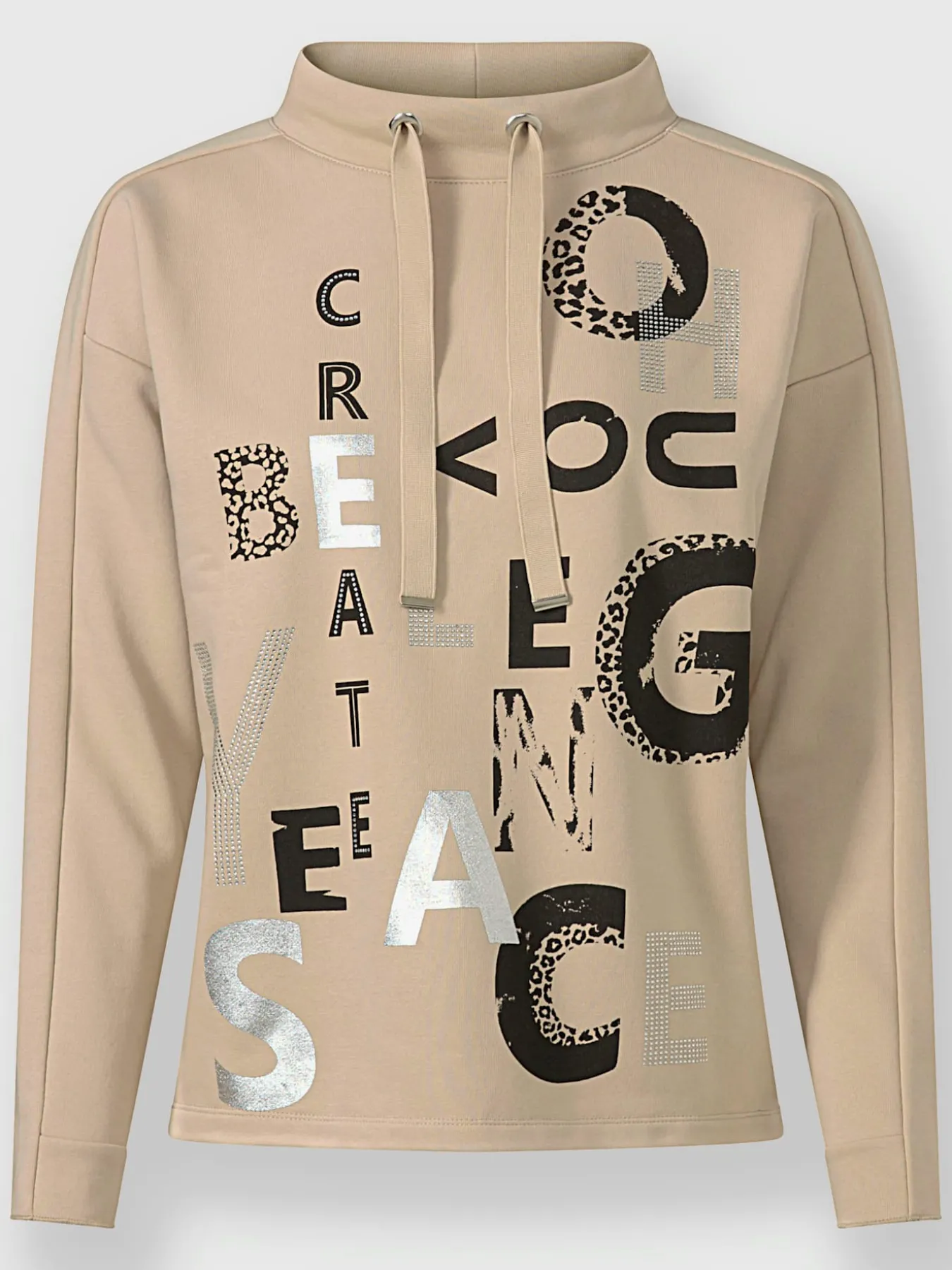 Sweatshirt imprimé feuille brillant