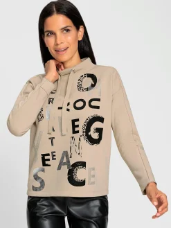 Sweatshirt imprimé feuille brillant