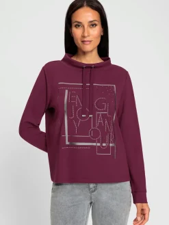 Sweatshirt imprimé feuille brillant