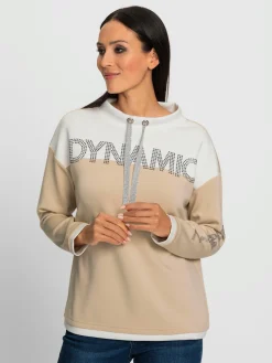 Sweatshirt inscription avec petites pierres brillantes fantaisie